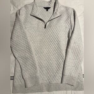 Men's Quilted Half-Zip Sweater Pullover - greyish white - large